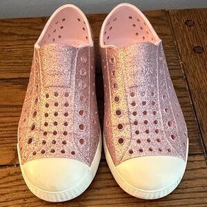 Native Shoes Kids Sparkly Pink Slip-On Sneakers